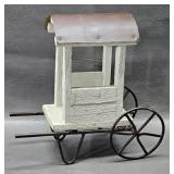 Small Wooden Wagon Garden Decor