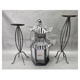 Pagoda Candle Lantern (missing 1 glass) etc