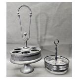 Silver Plate Cruet Caddies - no bottles