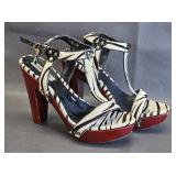 Steve Madden Cabanna Zebra Print Heels Size 7.5