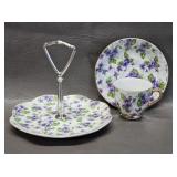 Lefton Tidbit Tray & Tea Cup & Saucer