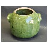 Green Primitive Clay Pot