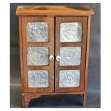 Vintage Primitive Mini Pie Safe Hanging Cabinet