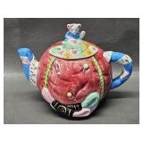 Mouse on Sewing Basket Tea Pot