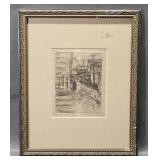 Antique Etching Print