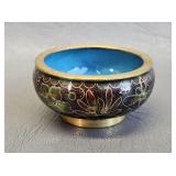 Cloisonne Enamel and Brass Miniature Trinket Bowl