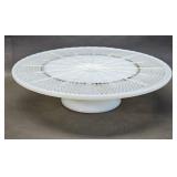 Anchor Hocking Milk Glass Pedestal Cake Stand
