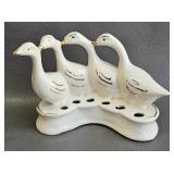 Ceramic Gaggle of Geese Flower Holder