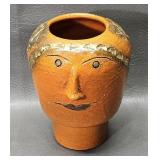 Studio Pottery Face Vase
