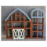 Wooden Barn Shaped Curio Shelf