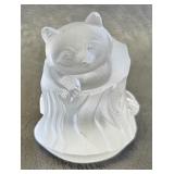 Frosted Raccoon on a Stump