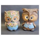 Vintage Ceramic Hand Painted Owl Banks