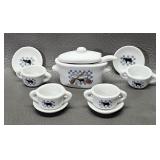 Miniature Cow Pattern Soup Set