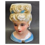 Vintage Rubens Originals Lady Head Vase - sm crack