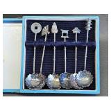 6 Japanese 950 Sterling Silver Spoons