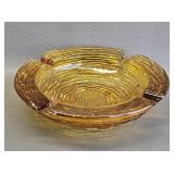 Amber Glass Ashtray - chipped