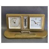German Europa Brass Weather Station Alarm Clock