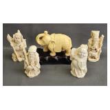 Chinese Taoist Sanxing Resin Figures