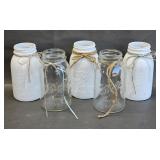 White & Clear Glass Mason Jars