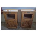 White Clad Simmons Hardware Ice Box Side Tables