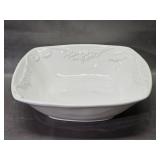 White Embossed Ceramic Bowl - Italy