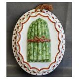 Vintage Ceramic Asparagus Pudding Mold Wall Decor