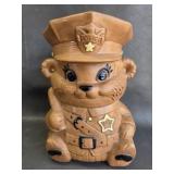 Twin Winton Police Chief bear cookie jar - as is