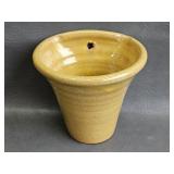 Vintage Mustard Yellow Glazed Ceramic Wall Pocket