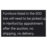 FURNITURE PICK UP NOTICE: PLEASE READ
