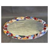handcrafted vintage-style mosaic mirror tray