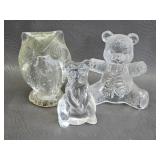 Clear Glass Animal Paperweights