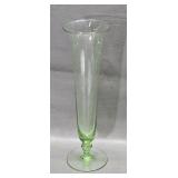 Green Etched Glass Vase