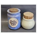 Pottery Jars w/ Cork Lids - 1 repaired