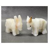 Onyx Donkey Figurines