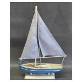 handcrafted wooden sailboat model