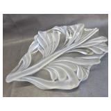 Vintage Mikasa Walther Glass Leaf Platter