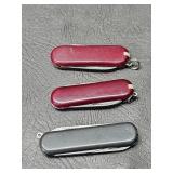 3 mini Swiss Army Knives