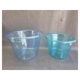 Blue Plastic Ice Buckets