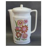 Floral pattern white ceramic coffee pot