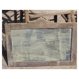 antique Victorian-style wooden frame mirror -as is