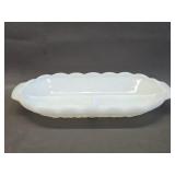 vintage milk glass divided relish dish