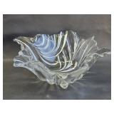 Vintage Mikasa Walther Glass Leaf Bowl