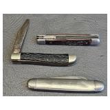 vintage folding pocket knives-as is