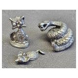 vintage miniature pewter figurines
