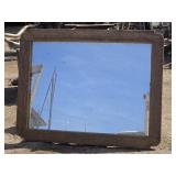 vintage rectangular mirror w/ wood frame-as is