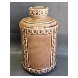 vintage McCoy cocoa brown 'Thumbprint' canister
