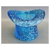Vtg. Fenton Daisy & Button Blue Top Hat