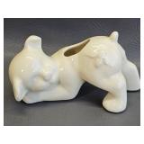 Vintage Pig Planter With Bumblebee