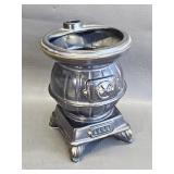 Vintage Ceramic Pot Belly Stove Planter