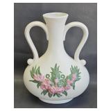 vintage matte white ceramic vase - as is